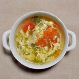 めかぶとトマトのかき玉スープ